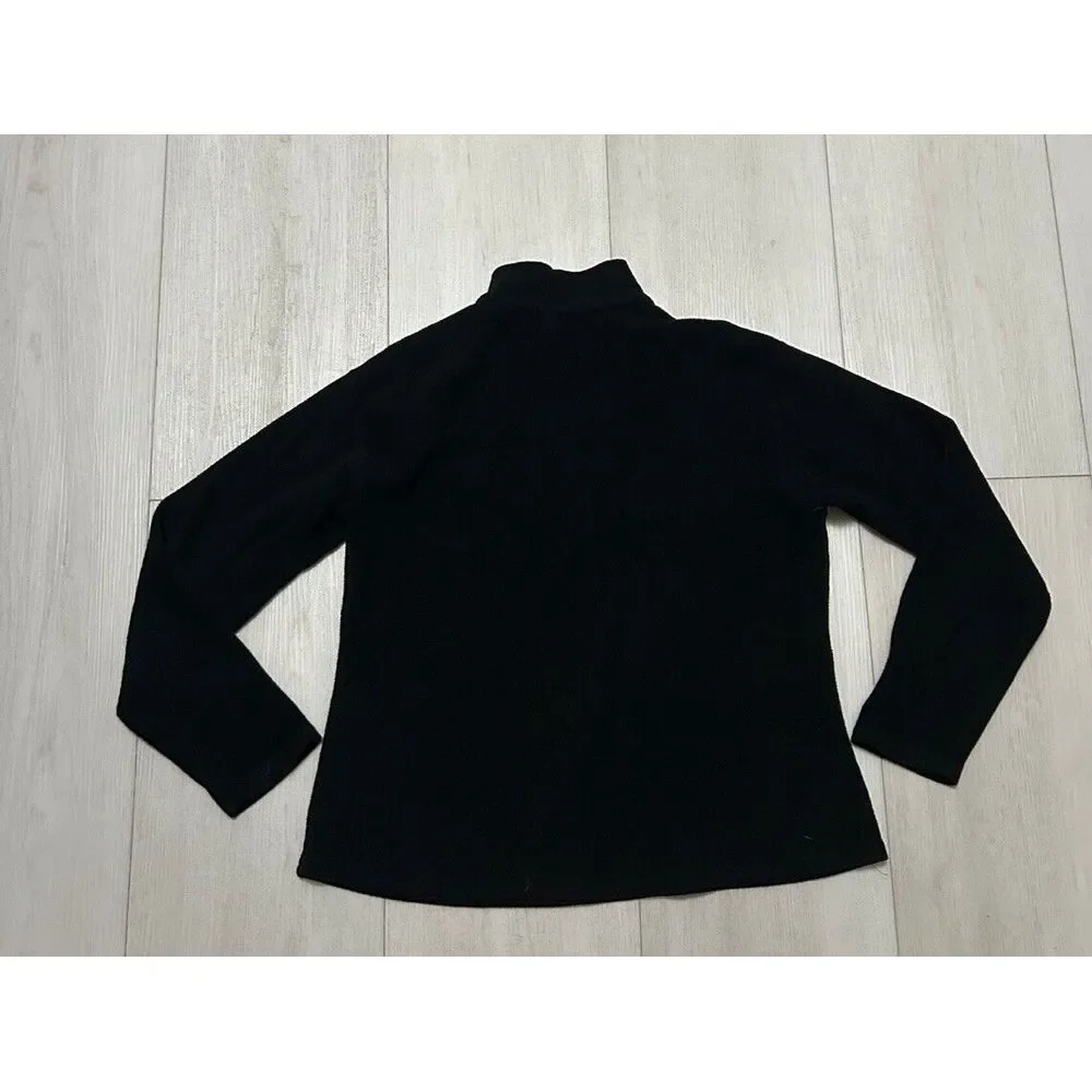 Patagonia Capilene‎ 1/4 Zip Fleece Black Women's Sz M Warm Base Layer Vintage